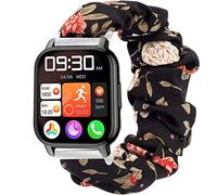 for Popglory P66 Smart Watch Band,Fabric Elastic Scrunchie Elastic Women Replacement Straps Compatible with Popglory NinKiyco 1.85 inch P66 SmartWatch/TOOBUR IDW13 1.8 Watch/MorePro H56/Kimnix T99 Pro