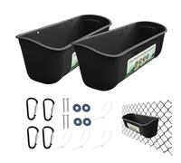 for Poultry, for Chicken Fences, Drinker for Ducks and Goats, 2pcs Without Cattle Feed Container with Clips for Ducks, Deer and Sheep.