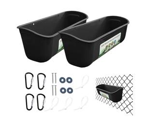 for Poultry, for Chicken Fences, Drinker for Ducks and Goats, 2pcs Without Cattle Feed Container with Clips for Ducks, Deer and Sheep.