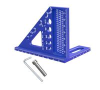 for Precision 3D Carpenter Square for Woodworking: Multi-Angle Measuring Ruler 22.5 to 90 Degrees, for Durable Plastic Layout Tool for DIY, Crafting and Carpentry (Blue)