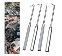 for Precision 4-Pc Hook and Pick Tool Set - Chrome Vanadium Steel Tips, Ergonomic Aluminum Handles, for Tight-Space Automotive Repair and O-for Ring/Gasket Pulling