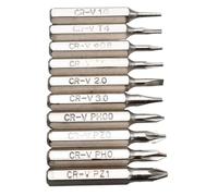 for Precision Screwdriver Bits Set for Electric & Pneumatic Screwdrivers - 10pc 4mm Hex Shank, 28mm Long Chrome Vanadium Bits Compatible with PH00, PH0, PZ1, PZ0, SL, Torx T4/T5 & Five-Star (0.8)