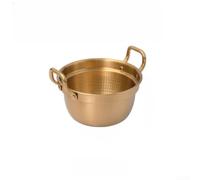 for premium 304 Stainless Steel Korean Ramen for Pot Double Handle Design for Soup Noodle Broth Cooking Induction Compatible Silver 20cm(Gold)