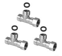 for Premium 304 Stainless Steel T Union Tee 3pcs for Sink Hose Pipe Fitting Quick Connector Bathroom Basin DIY Replacement
