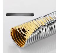 for Premium Brass Wave Drain Pipe 1M for Bathroom Sink - 32mm Flexible Corrugated Tube Anti-Clog Silver Finish Plumbing Part(1 Meter)