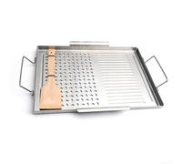 for premium Non Teppanyaki Grill Plate - Large Stainless Steel Hot Plate for Home Kitchen Use 43x29cm