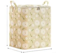 for premium Non-Woven Storage Bag for Quilts Garments Moving, Large Capacity Foldable Organizer Box with Reinforced Carry Handles, Dust Moisture Resistant Container for Bedroom Storage, Blue Daisy(B)