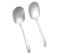 for premium Serving Utensils Set Featuring Solid and Slotted Spoons in Polished Stainless Steel for Salad and Pasta - Flatware 25.3cm