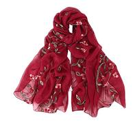 For Presents Christmas Silver Lightweight Scarf Men Pale Blue Silk Scarf Green Floral Scarf Red Scarves Christmas With Lights Present Older Women For Adults