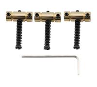 For Pro 21mm Standard Barrel Steel/Brass Saddle For Fender for Squier Tele Style Electric Guitar (Set Of 3)(Gold Steel)