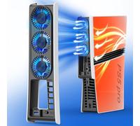 For PS5 Pro Cooling Fan Accessories Quiet Cooler fan for PS5 Pro digital & CD version with LED Light,Adjustable Speed and Auto Power On/of/by Sensing Temperatures (PS5 Pro cool Fan)