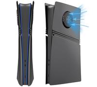 for PS5 Pro Digital Edition Faceplate Cover Plates, Breathable Replacement Skin Case Custom ABS Side Shell for PS5 Pro Console Digital Version, Good Heat Dissipation Panel (Black)