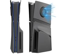 for PS5 Pro Disc Edition Faceplate Cover Plates, Breathable Replacement Skin Case Custom ABS Side Shell for PS5 Pro Console Disc Version, Good Heat Dissipation Panel (Black)