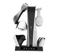 For PS5 PSVR2 Controller Charging Station with Cooling Fan, Holder for PS5 VR2 Headset Stand VR Accessories