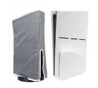 for PS5 Slim Dust Cover, Dustproof Shell Protective Sleeve for PS5-Slim Disc & Digital Console, Oxford Cloth Anti-Scratch Waterproof Easy Access Cable Port (Vertical Gray)