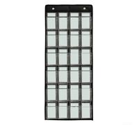 For Psa Cards Display Case 48 Pockets Hanging Storage Bag For Bgs And Cgc Graded Slabs Baseball Basketball Football Hockey Trading Card Organizer Black Nylon And Clear Pvc Protection 37.8 X 15.75 Inch