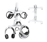 For PSVR 2 Wall Mount, Multifunctional Storage Bracket for VR Controller Gaming Headset Charging Cable, All-In-One Display Holder