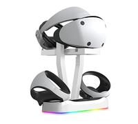 For PSVR2 Handle Charging Dock, VR Glasses Storage Stand Magnetic Bracket for PS VR2, Charger Station with Dynamic RGB Lighting