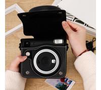 for pu Camera Case for Instax SQ1 SQ40 Minimalist Design for(Brown) | Minimalist solid color, metal buckle accent, sleek profile, protects camera from scratches, for trendy style