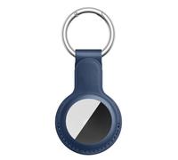for PU Leather Air Tag Holder - Leather Case for Air Tag Keyring for Keys, Bags, Luggage, Pet Collars - Anti-Lost and Scratch-Resistant Design for Apple Air Tags 2021 (Navy Blue)