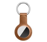 for PU Leather Air Tag Holder - Leather Case for Air Tag Keyring for Keys, Bags, Luggage, Pet Collars - Anti-Lost and Scratch-Resistant Design for Apple Air Tags 2021 (Brown)