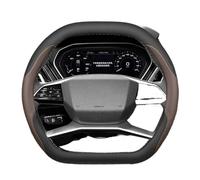 For Q4 For Etron For Q5 Etron 2022 2023 2024 Braid On Steering-wheel Protector Car Steering Wheel Cover Wrap Wheel Cover Protector(Black white)