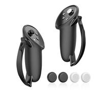 For Quest3 Grip Silicone Cover (Black) + 4 Rocker Caps
