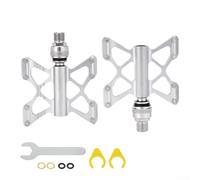 for Quick Release Bike Pedals 14mm Thread Silver Finish for Quick | Lightweight aluminum alloy, 115mm wide platform, for quick release mechanism, silver finish, wear resistance
