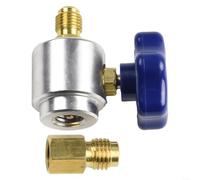 For R134A Can Valve Self Sealing Design, 1/2 16 ACME Thread, Connects to 1/4 SAE Female Connector Charging Hose, Comes with AD01 Convertor