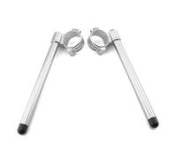 For R15 V3 2017-2022 For YZF R3 2019-2022 47mm Regular CNC Billet Aluminum Motorcycle Handlebar Clip-Ons Handle Bars Clip Ons Motorcycle Handlebar(Silver)