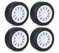 For Racing Wheel Tire For Tamiya MB01 MF01 XM01 SW01 1/10 1/12 Rc | Plastic For racing wheels rubber tires foam inserts deliver stable grip precise cornering on track. RC Tires Hub Wheel