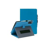 for Raemond K50 10 Inch Tablet Case, FJIASTB PU Leather Folding Cover with Pen Holder and Wrist Strap, Business Travel Portable (Light Blue)