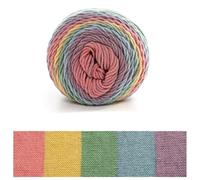 For Rainbow Effect Hand Knitting Yarn, 100g Milk Cotton Yarn with Unique Segment Dyeing Design, Compatible with Various Knitting Tools (A)