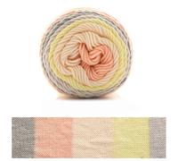 For Rainbow Effect Hand Knitting Yarn, 100g Milk Cotton Yarn with Unique Segment Dyeing Design, Compatible with Various Knitting Tools (E)