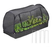For Raised Bed Garden Cover with Reinforced Mesh Sides and PVC Panels Offering Warm Climate, Supporting Faster Germination and Healthy Plant Growth Throughout the Seasons (115*50*45 in black )