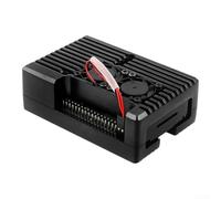 for raspberry Pi 4 Case Aluminium Alloy Robust Enclosure Active Fan System Safe Shutdown Support Black 92x62x32mm