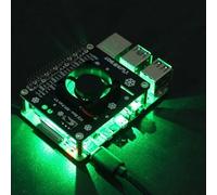 For Raspberry Pi 5 4B 3B+ Cooling Fan HAT with Reinforced Bracket Design and Efficient Fan Placement for Consistent Performance (Green A)