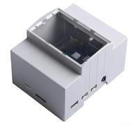 For Raspberry Pi ABS Case for DIN Rail Mount, Protection Enclosure Compatible with For RPI 4B and Pi3B, Easy Assembly with Transparent Viewing Port (Pi4B+fan+cooling)