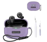 for Raycon Everyday Earbuds (2024 Edition) Case Cover,NOUKAJU Earphone Protective Cover(with Carabiner + Lanyard + Cleaning Pen) Drop-Proof,Protective Case for Raycon Everyday Earbuds(Purple)