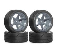 For RC Wheels and Tires Metal Wheel Rims for Tamiya TT01 TT02 XV01 TA06 A959 PTG2 HPI KYOSHO PTG2 1:10 Street Touring Drift Car(4pcs Titanium)