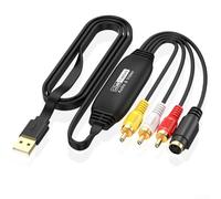 for RCA to USB Video Capture Device for VHS VCR for Camcorder Analog Digitizer S-Video Input for pal NTSC Formats(AV Male Head)