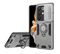 For Realme 15X 5G[India]/REALME C85 5G Case with Kickstand & Slide Camera Cover, Shockproof Military-Grade Case Rugged Protective Cover Compatible with Realme 15X 5G[India]/REALME C85 5G Phone(Silver)