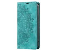 for Realme C21Y/C25Y Case, Embossed Mandala Shock-Absorption PU Leather Notebook Phone Cases with Kickstand Card Holders Shockproof Flip Protective Cover for Realme C21Y/C25Y green