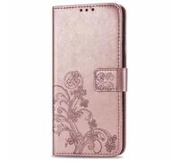 for Realme Note 50/Realme C53 Case, Shockproof PU Leather Flip Cover Lucky Leaf Notebook Wallet Case With Magnetic Stand Card Holder ID Slot Folio Soft TPU Bumper Protective for Realme C53 Rose