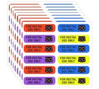for Rectal Use Only Stickers, 1.5" x .375" Adhesive Rectal Use Only Stickers Labels - Fluorescent Red Orange, Blue,Yellow,Purple (504 Pcs)