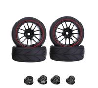 For Redcat For HPI For Tamiya For Exceed For HSP 144001 94123 94122 1/10 RC Car 4Pcs 65mm On Road Tires Wheels Rims 12mm Hex Hub Parts RC Car Repair Kit