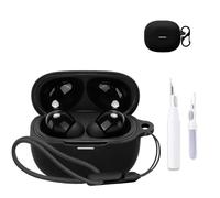 for REDMI Buds 8 Case Cover,NOUKAJU Earphone Protective Cover(with Carabiner + Lanyard + Cleaning Pen) Drop-Proof,Scratch-Proof,Shock-Proof,Case for REDMI Buds 8(Black)