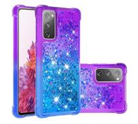 For Redmi Note 14 Pro 5G Case, [Gradient Quicksand Series] Glitter Bling Flowing Liquid Floating Diamond TPU Bumper Cushion Shockproof Women Girls Protective Case for Redmi Note 14 Pro 5G Purple Blue