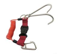 for reef Safety Hook 1.25m Stretch 304 Clip Black for reef | Supports 360kg load capacity, robust construction, heavy duty performance, safe for strong currents, reliable anchor (Red)