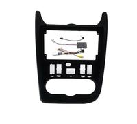 For Renault For Logan For Sandero 2 Din Car Radio Fascia Frame Adapter CD Panel Dash Trim Bezel(Black Cord canbus A)